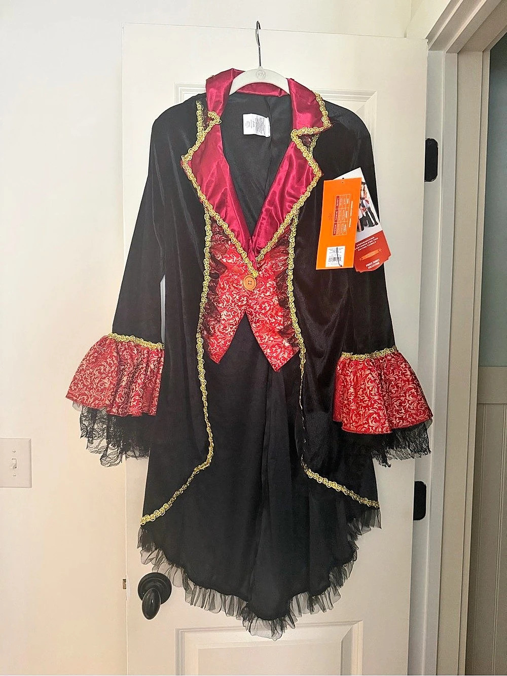 Hyde & Eek! Boutique Adult Pirate/circus Costume Jacket Black & Red Large